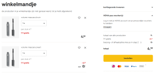 1+1 gratis op alle mascara's bij Hema