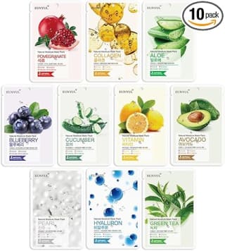 Pack 10 Máscara de hoja natural facial coreana por 7,59€
