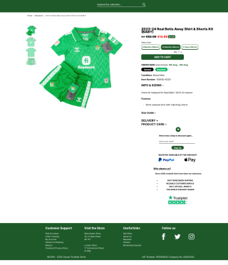 Conjunto Hummel camiseta y pantalón corto visitante Real Betis 2023-24 por 13,49€