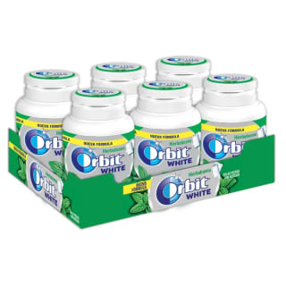 Pack 6 x 46 Chicles Orbit White Bote de Chicles Sin Azúcar Sabor Hierbabuena por 6.08€