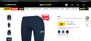 Cuissard d'athlétisme Hommes ASICS Sprinter à 2,99€