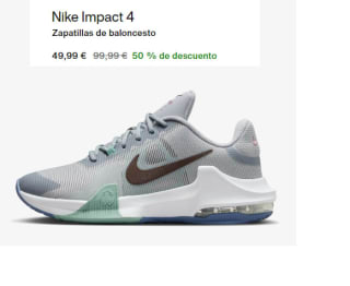 Zapatillas de Basket para Hombre Nike Impact 4 por 49.99€