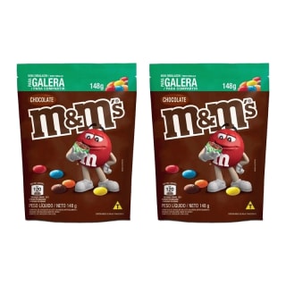 2 confeito M&MS, sabor chocolate ao leite de 148g - R$ 13,98
