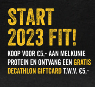 €5 Decathlon tegoed bij aanschaf van €5 aan Melkunie proteïne producten