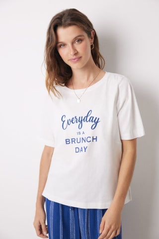 Camiseta manga corta 100% algodón marfil por 3,99€