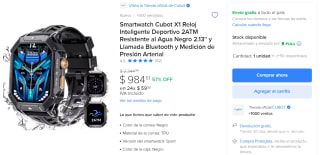 Reloj Smartwatch Cubot X1 por $985 en Mercado Libre