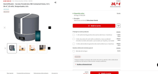 Humidificador marca Cecotec PureAroma 550 Connected Stone, gris por 24,71