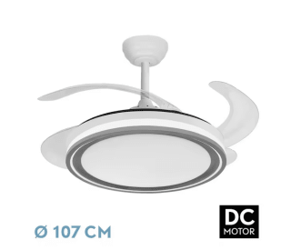 Ventilador Dc Bandido 59w silencioso Blanco 4aspas 107d 5900lm 3500-4000-6500k Remoto a solo 43,45€