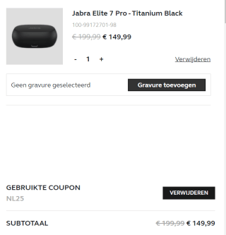 JABRA ELITE 7 PRO Draadloze in-ear hoofdtelefoon (set) voor €149,99 dmv code bij Jabra