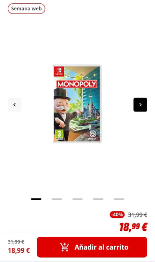 Monopoly Nintendo Switch por 18,99€.