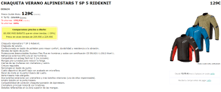Chaqueta de Moto Alpinestars T SP 5 Rideknit. por 129€
