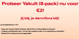 Probeer Yakult 8-pack)voor €2 na cashback