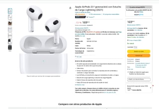 AirPods 3.ª generación con estuche de carga Lightning por 169€