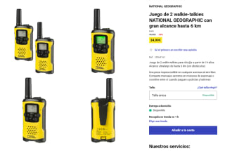Juego de 2 walkie-talkies National Geographic con gran alcance hasta 6 km por 34,99€