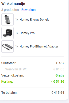 11% korting op je bestelling bij Homey