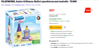 PLAYMOBIL Junior & Disney: Belle's speeltoren met melodie - 71458 voor €20,18 bij Bol