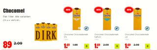 Chocomel Pak 1 liter voor €0,89 bij Dirk