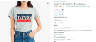 Levis Sports Logo T Shirt voor €12,53 bij Amazon