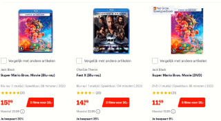 3 films voor €20 bij Bol.com