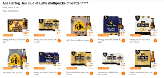 25% korting op alle Hertog Jan, Bud of Leffe multipacks of kratten bij de AH