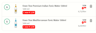 Prijsfout! Fever-Tree Premium Water 500ml voor €0,82 bij de Jumbo