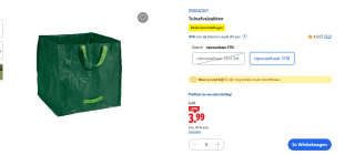 LIDL Parkside Tuinafvalzakken 275 L / 2x 125 L voor €3,99 in de Lidl webshop