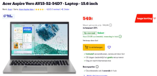Acer Aspire Vero AV15-52-54D7 - Laptop - 15.6 inch voor €549 bij Bol