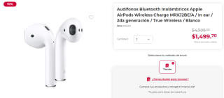 Audífonos Apple AirPods 2da Gen por $1,500 en Office Depot