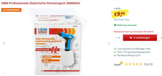 HBM Professionele Elektrische Plantenspuit voor €9,99 bij HBM Machines