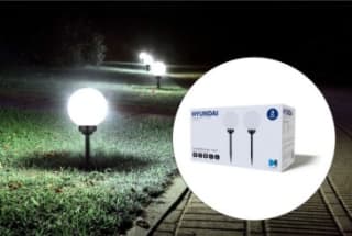 Hyundai Lighting Solar Padverlichting - Bal Stick Light set 2 stuks voor €27,95 bij Dagknaller
