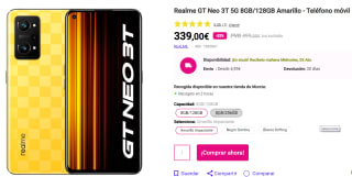 Movil Realme GT Neo 3T 5G 8GB/128GB por 339€