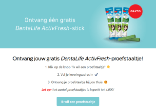 Gratis staaltje Dentalife ActivFresh hondensnack