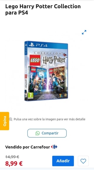 Lego Harry Potter PS4 por 8,99€.