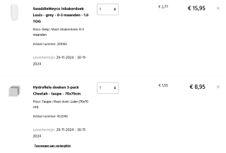 3 halen =1 betalen op baby items bij Meyco baby