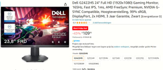 Dell G2422HS monitor voor €109 bij Amazon