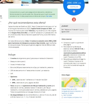 Estancia de 3 días / 2 noches desde 299€ en Hospes Palau de la Mar 5*