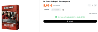 Juego de mesa La Casa de Papel: Escape game por 5.99€