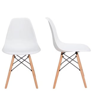 Pack 4 Sillas Dinamarca Estilo Nórdico con patas de madera Blanco por 49,19€