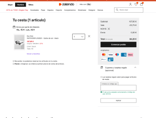 Gafas Ray-Ban WAYFARER Unisex de sol negras a tan solo 84,20€