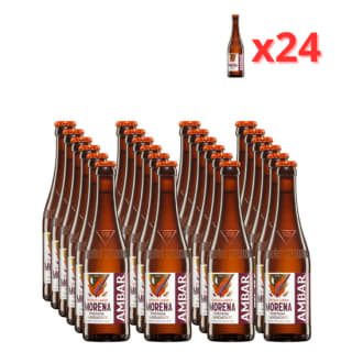 24 botellines Ambar Morena, Cerveza Tostada de 250 ml por 9,99€