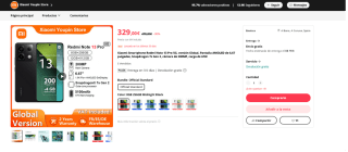 Xiaomi Redmi Note 13 Pro 5G 12GB 512GB por solo 329€