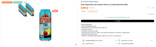 Pack: Desperados Lima 24x50cl (Total 12 L) por 9,99€