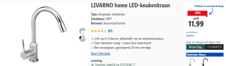 LED Keukenkraan - Eéngreeps Mengkraan voor €11,99 in de Lidl webshop