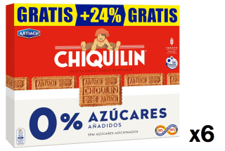 6 Paquetes de Chiquilín 0% 422g +24% gratis por 13.08€