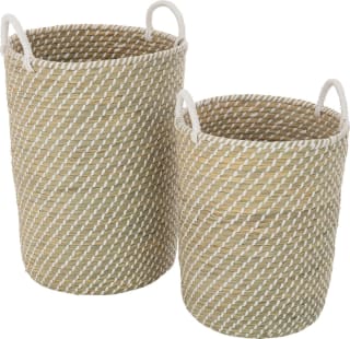 Prijsfouten! J-Line Set Van Drie Manden Lucie Raffia Naturel voor €19,99 bij Bol.com