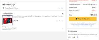 Consola Nintendo Switch por 185,88€