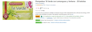 6 Paquetes de Pompadour Té Verde con Lemongrass y Verbena por 9.06€