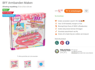 50% korting op BFF Armbanden Maken bij Lobbes