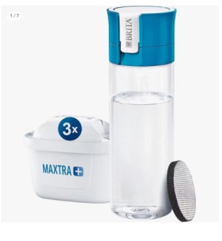 BRITA - Botella Filtrante de Agua Vital, 3 Filtros MAXTRA+ y 1 Filtro MicroDisc de Regalo por 12.32€ (Cuenta Nueva 6.16€)