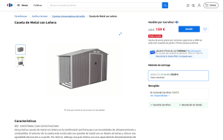Caseta de metal con leñera por 159€